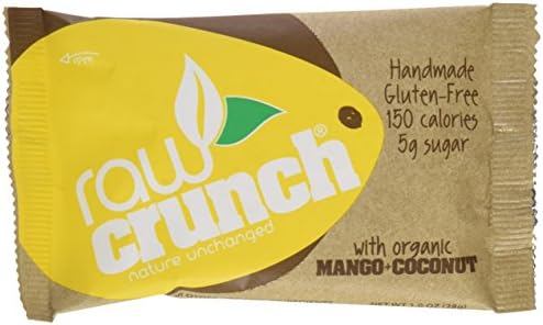 Raw Crunch Bars - Organic Mango Coconut - Box 12 Bars