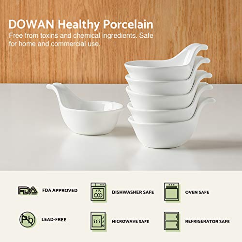 image for DOWAN 3oz Porcelain Dipping Bowls/Soy Sauce Dishes/Appetizer Spoons - 