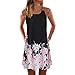 Chaofanjiancai Mini Dress,Women's Summer Sleeveless Sundress Beach Floral Printed Dress Casual Tank Top Dress