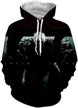 DreamAndReality Unisex Hoodies Tokyo Ghouls Ken Kaneki 3D Print Pullover Sportswear Sweatshirt Tops 261
