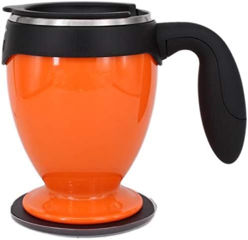 Magic Mug: Cup - Magic Suction Mug - Non Spill Travel Tumbler, Coffee Cup with lid and Handle, 400ml (Orange)