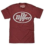 Tee Luv Dr Pepper T-Shirt - Dr. Pepper Oval Logo Crimson Shirt (Large)