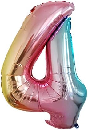 Cebbay 40 Inch Rainbow Gradient Number 0-9 Assembling the Numbers Foil Digital Balloons,Reusable Anniversary,Wedding, Engagement Romantic Scene