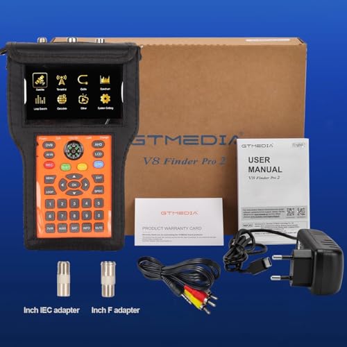 GTMEDIA V8 Finder Pro Digital Terrestrial and Sat Field Meter DVB-S2X / S2 / T2 / C, T2 and Sat Signal Meter MPEG-2/4 H.264 / H.265 Satellite Locator