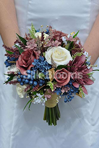 Soie Blooms Ltd Artificielle Rose Rouge Et Bleu Fleurs