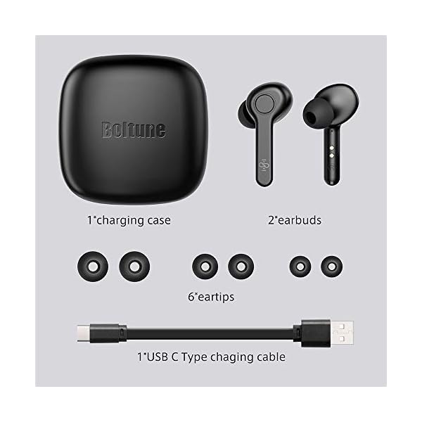Wireless-Headphones-Boltune-Bluetooth-50-Stereo-Headphones-True-Wireless-in-Ear-Earbuds-IPX7-Waterproof-Wireless-Eardphones-with-Quick-Charging-CaseBuilt-in-Mic-3D-Stereo-40Hrs-Playtime Wireless Headphones, Boltune Bluetooth 5.0 Stereo Headphones True Wireless in-Ear Earbuds IPX7 Waterproof Wireless…