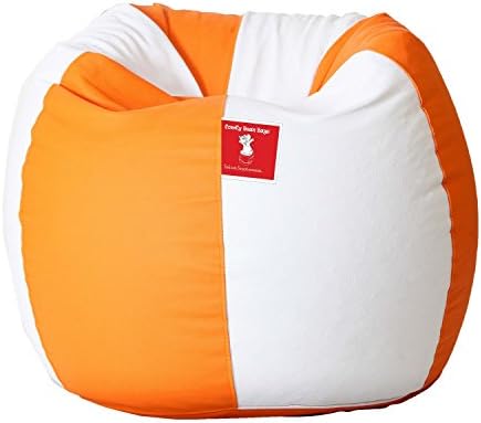 Comfy Bean Bag - Size Xl - Without Fillers - Cover Only (Orange & White)