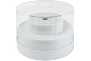 SENLIN DENTAL 60 Holes Dental Burs, Multi-Use Plastic Case with Transparent Cover Organizer Disinfection Holder Box for Dental Lab, Dentist Tool (White)