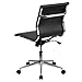 Flash Furniture Mid-Back Armless Black Ribbed LeatherSoft Swivel Conference Office Chair