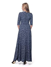 Vestido largo suelto de media manga con estampado floral