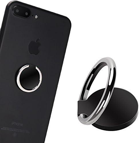 Phone Ring, Phone Ring Stand, 360°Rotation and 180°Flip Universal Ring Holder Grip Kickstand Mount Phone Ring for iPhone 7 7 Plus 6S 6, Samsung Galaxy S6 S7, Note, LG (Black)