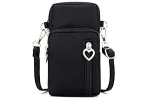 BACXIGO Women's nylon mobile phone wallet, travel crossbody bag, wrist strap, sports armband wallet, suitable for various models