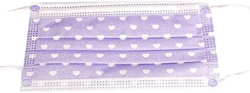 Lucky Will 50 Pcs Disposable Surgical Face Mask Face Dust Mouth Cover Masks with Ear Loops Purple
