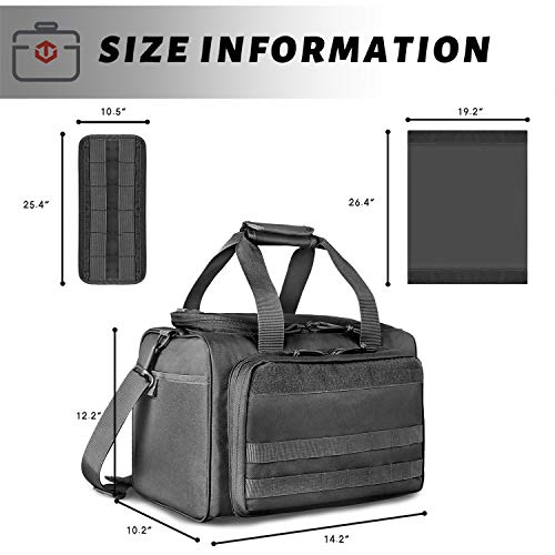 WINCENT Tactical Gun Range Bag for Handguns and Ammo, Shooting Duffle