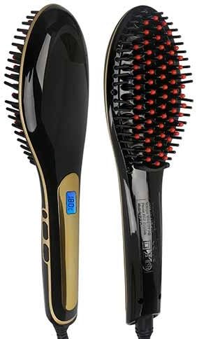 Hair Straightener Brush Ceramic Hair Straightening Comb Instant Heating Temperature Adjustable Support Dual Voltage Straightening Brush