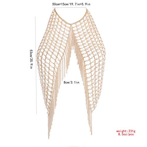 ZzheHou-Catena-per-Il-Corpo-da-Donna-Collana-di-Perle-Sexy-della-Pancia-Catena-Catena-Corpo-Femminile-Oro-Strass-Nappa-Bra-monili-della-Catena-Catena-di-Bikini