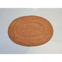 Bongjas Dream Handmade Oval Bali Rattan Placemat 15.7" (Orange)