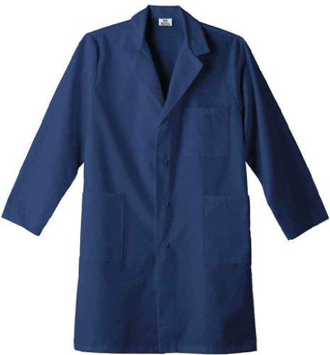 Meta Men's and Women's Unisex 40 Inch Labcoat With Three Outside Pockets And One Inside Pocket (Navy, XXXXX-Large)