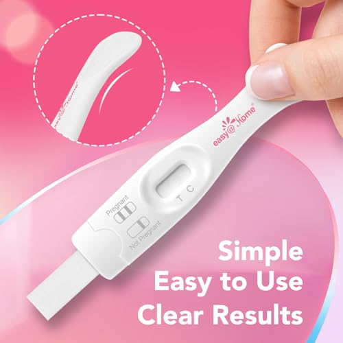 Easy@Home Early Detection Pregnancy Test: Long Absorbent Tip for Easy Sampling - Precise Results in 3-5 Minutes - Easy to Use Fast & Accurate Pregnancy Tests Stick - Pruebas De Embarazo - 5 Counts