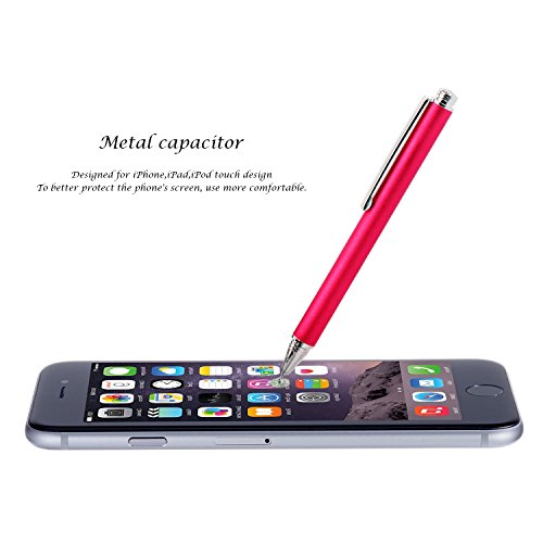 Elemart Stylus Fine Point Unique Design Universal Screen Precision Touch Pen for iPad iPod iPhone Samsung Galaxy Samsung Galaxy Note Nexus LG and Other Capacitance Touch Screen Devices (Red)