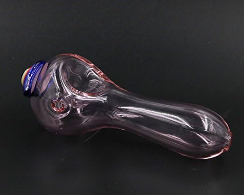 Duozhi 4 Inches Glazed Glass Artwork for Smoking Demon's Eye, White, Pink, (Pink)