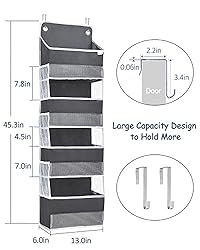 ULG Over Door Organizer with 4 Large Pockets and 6