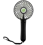 Anpress Portable Mini USB / Battery Fan Air Cooling Handheld Fan Palm-Leaf Fan Personal Cooling Fans with 18650 Rechargable Battery for Home and Office,Indoor and Outdoor Activities (Black)