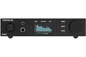 FANMUSIC Topping DX5 II Decoder Dua ES9039Q2M Desktop DAC & Headphone Amplifier (Black)