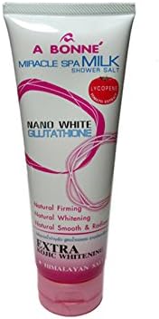 ABonne Spa Milk Shower Salt with Nano Whitening Glutathione ,Lycopene and Extra Kojic Whitening 350g (12.35 Oz)