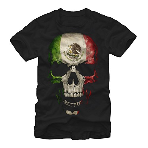 Aztlan Mexican Flag Skull Mens L Graphic T Shirt - Aztlan