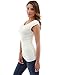 PattyBoutik Women Cowl Neck Ruched Double Layer Top (Ivory Small)