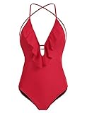 Ekouaer Women One Piece Swimsuit Monokini Sexy Cute Swimwear Bathing Suit