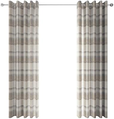 Ideal Textiles Balmoral Check Lined Eyelet Curtains Ring Top