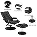 Giantex Recliner Chair w/Ottoman, 360 Degree Swivel PU Leather Armchair w/Footrest, Leisure Lounge Chair w/Leather Wrapped Base, for Home Living Room, Black
