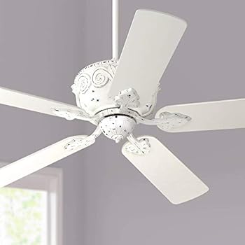 52 Casa Deville Shabby Chic Ceiling Fan Antique Rubbed White For