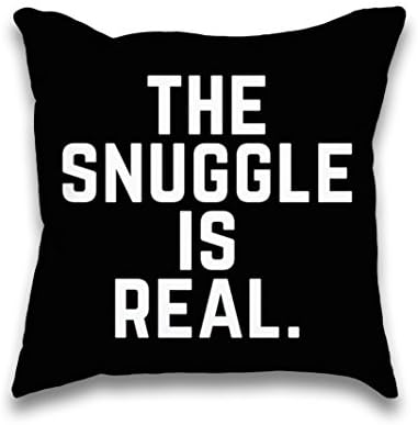 The Snuggle Is Real Black Typography Throw Pillow