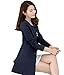 MWW Women's Business Blazers Junior's V-Neck Casual Suits One Button Jackets Dark Blue