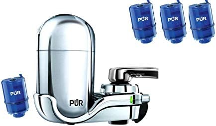 Pur Advanced Faucet Water Filter Chrome Carbon Filter Lasts Up