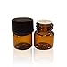 Pack of 24! 1/4 Dram (1 ml) Amber Glass Vial w/Black Screw Cap and Orifice Reducer - Essential Oil Aromatherapy Sample Bottles - by Alternative Apothecary