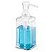 mDesign Modern Plastic Refillable Liquid Soap Dispenser Pump Bottle for Bathroom Vanity Countertop, Kitchen Sink - Holds Hand Soap, Dish Soap, Hand Sanitizer, Essential Oils - 2 Pack - Clear