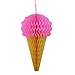Pink Hanging Honeycomb Ice Cream Decorations - Pack of 8 - Summer Ice Cream Party Hanging Tissue Paper Decorations Are Great For Parties And Events