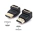VCE Combo HDMI 90 Degree and 270 Degree Right Angle Male to Female Adapter 3D&4K Supported primary