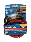 LED Light Up Wordlock CL-635-AX 4-Letter Illuminated Combination Specialty Bike Lock Cable, 5-Feet (Red or Black)