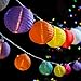 LOKATSE HOME 13 Ft 20 LED Nylon Colorful Paper Lantern String Lights Outdoor Indoor for Weddings, Christmas,Garden, Halloween, Bedroom Party Decoration