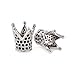 King Crown Bead Pave Black CZ for Mens Bracelet Charms Spacer Beads Jewelry Making Findings 12x13mm 10Pcs