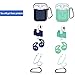 Airpods Case, Airpods Accessories Kits, 10 in 1 Protective Silicone Cover Skin Apple Airpods Anti-Lost Airpods Strap, Airpods Watch Band Holder, Airpods Ear Hook (Light Green and Blue)
