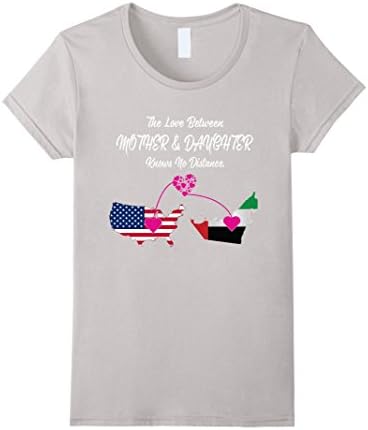 Women's  Mother and Daughter knows no Distance shirt - Christmas gif Large Silver