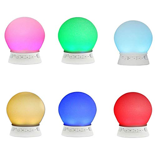 VR-robot Bluetooth LED Night light, Multicolor Smart Silicone Mushroom Touch Lamp,TF Card, Play Music,Phone Calls. Great for nightstand, Babies Room, Camping, Boating, Yoga Usage, App Control(White) - Thumbnail 6