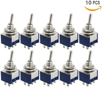 Bestsupplier 10 Pcs AC 125V 6A Amps ON/ON 2 Position DPDT Toggle Switch