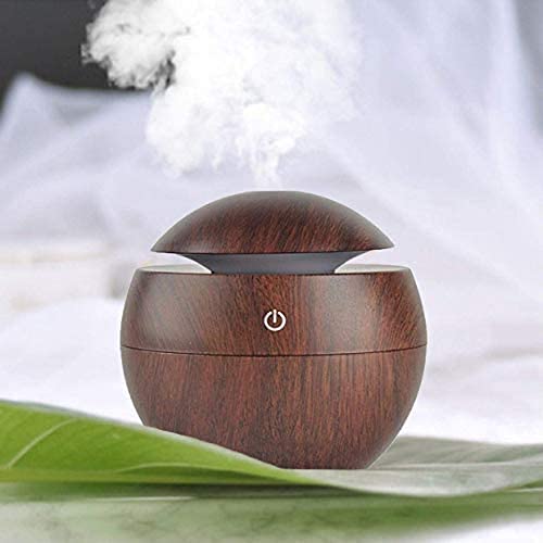 VILE Wood Humidifire Air Round Electric USB Mini Humidifier Aroma Oil
